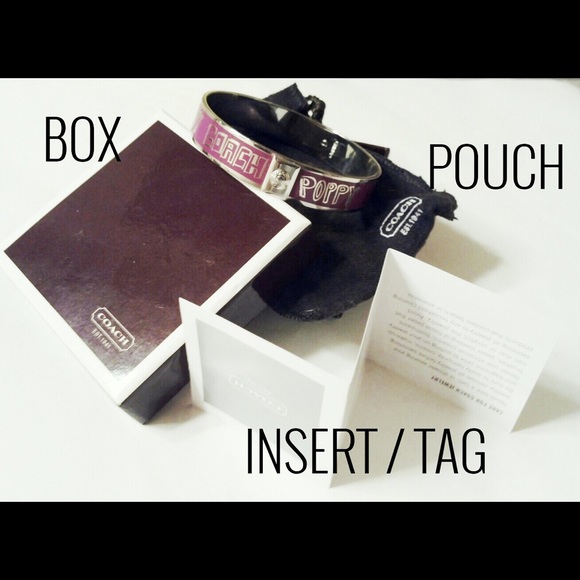 Coach Poppy Pink Bangle Bracelet New - Picture 2 of 4
