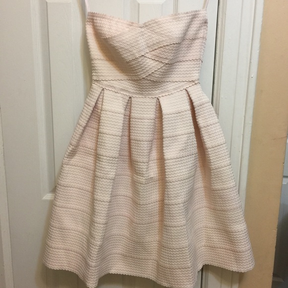 Honey Punch Strapless Bandage Dress in Pink Blush