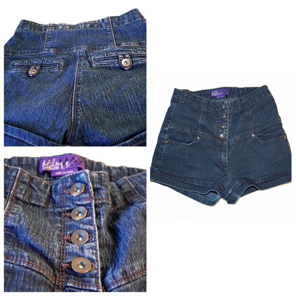 High waisted denim shorts
