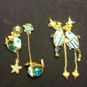 Betsey Johnson shark earrings