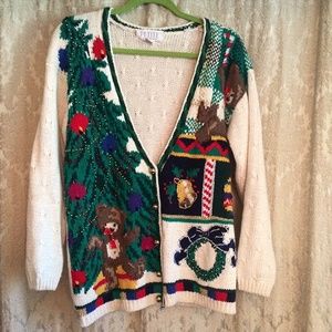 Vintage Christmas Sweater Cardigan