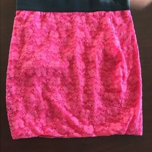 No Boundaries neon pink pencil skirt