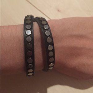 Black double wrap bracelet