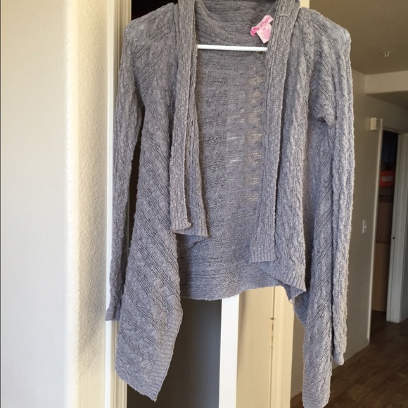 Candies medium gray knit cardigan - Picture 1 of 2