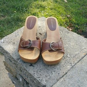 Brown Slide wedge sandal