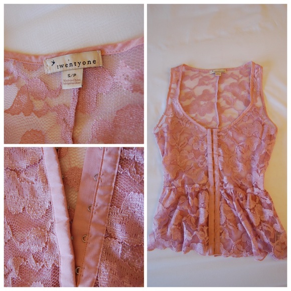 Delicate lace corset style tank