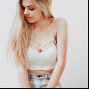 White crisscross bralette
