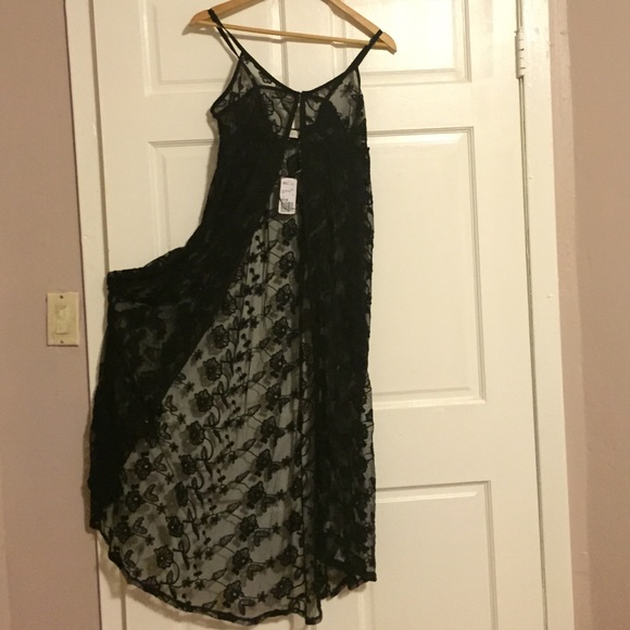 Sheer embroidered longline top