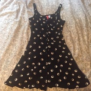 black yin yang print circle dress