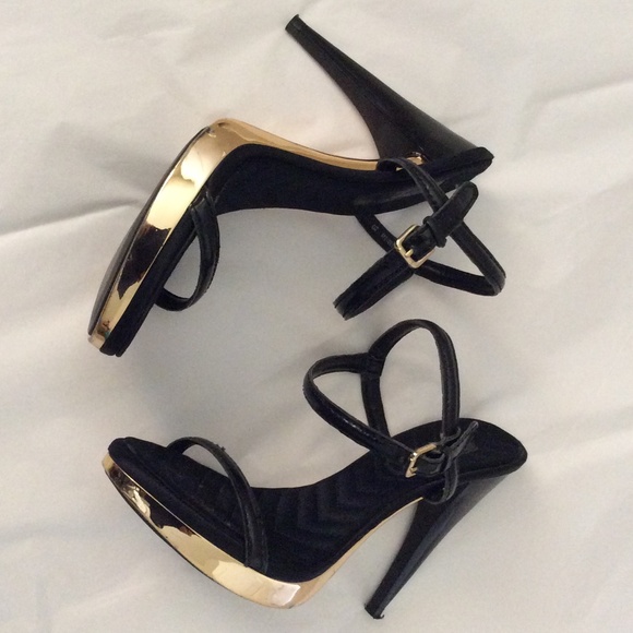 Zara Shoes - Price reduced Zara Woman Black & Gold Heels