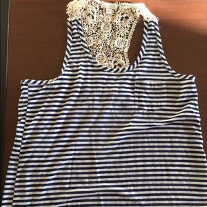 Striped tank top w/ laced back