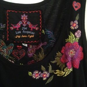 Embroidered black dress