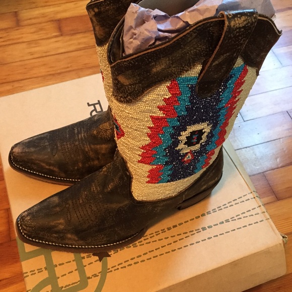 Brand New beaded roper boots Aztec tribal designs