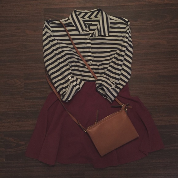 Talbots stripped button down