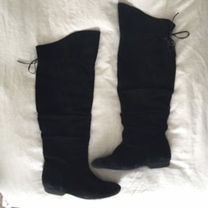 Black suede boots