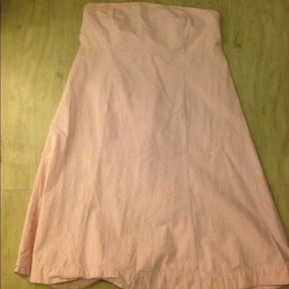 Pink and White Seersucker Dress