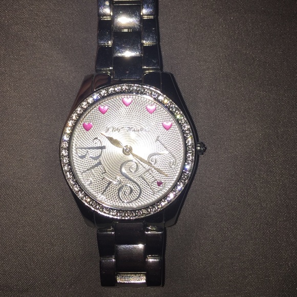 Gorgeous Betsey Johnson Bling Heart Watch
