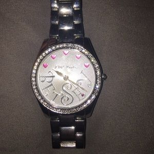 Gorgeous Betsey Johnson Bling Heart Watch