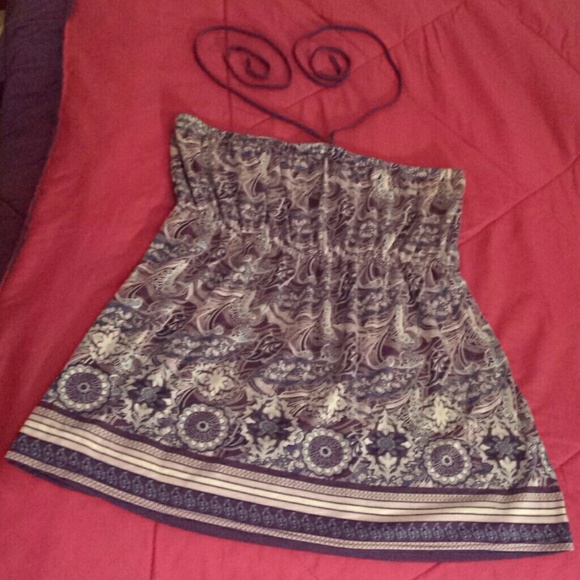 ☆LOWERED☆Blue Paisley Halter/Tube Top