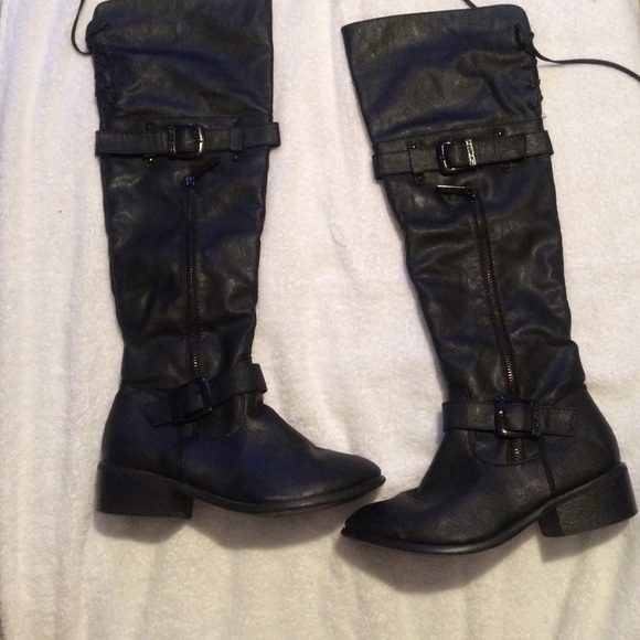 Black knee high boots
