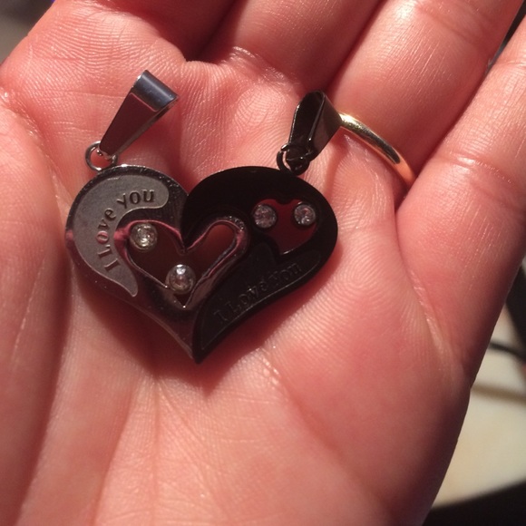 I love you couple necklace charms