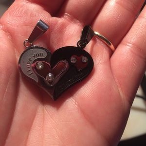 I love you couple necklace charms