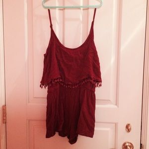 LA Hearts Deep Pink Romper