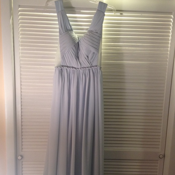 Light Blue Backless Formal Dress