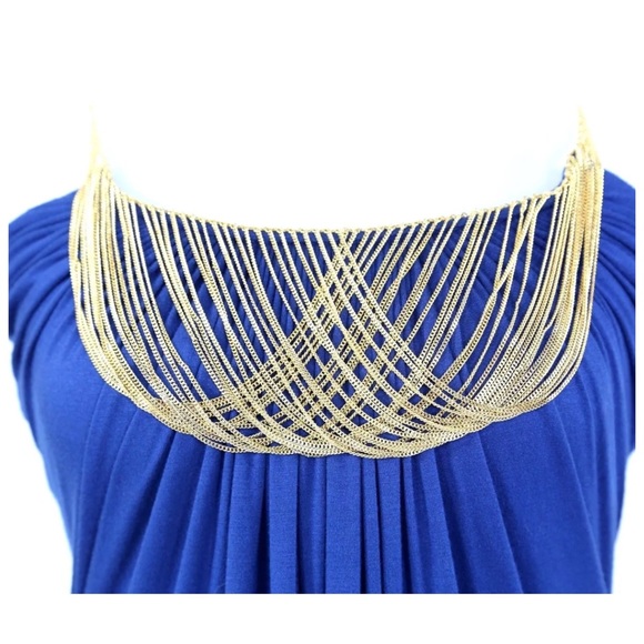🛍 Sky Blue Dangling Gold Chain Top Small - Picture 2 of 4