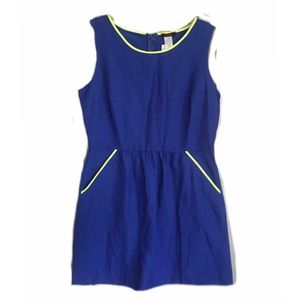 Electric Blue Mini Dress Neon Piping