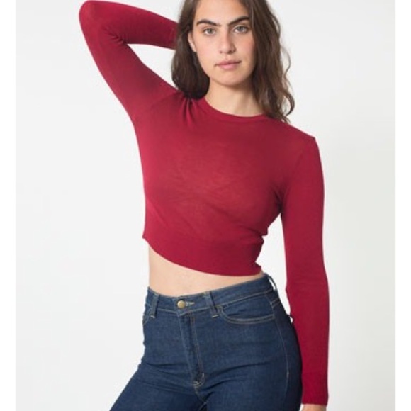 American Apparel lightweight sweater in cranberry