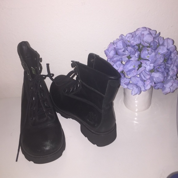 Black Genuine Leather Waterproof Timberlands