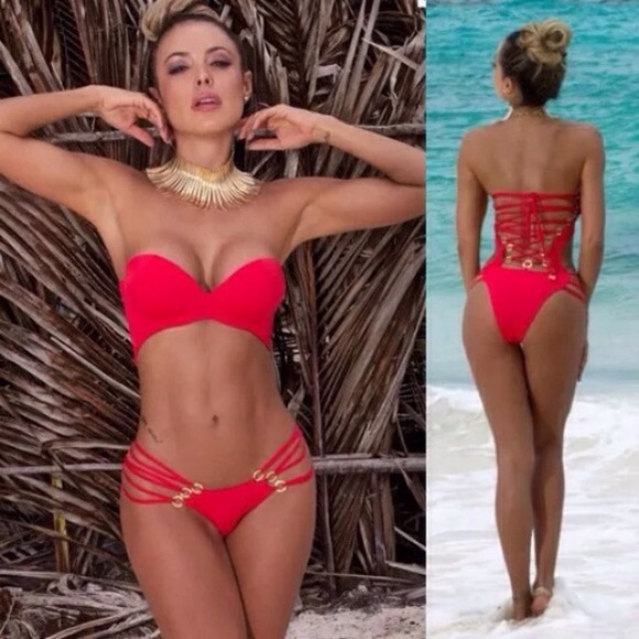 Pink corset bikini