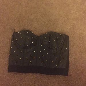 Forever 21 Tops - Gold studded leather bustier Forever 21 Tops - Gold studded leather bustier