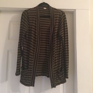 JCrew Knit Striped Open Front Cardigan