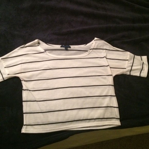 Off white and black stripe crop top