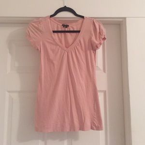 Theory Blush Knit VNeck Tee