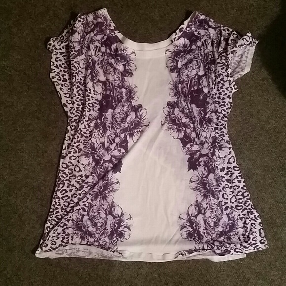 Purple flower and Anima print shirt