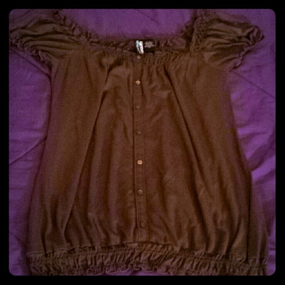 Dark Brown Peasant-Like Top