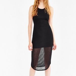 Black Sparkle and Fade Ribbed Racerback Tank Dress