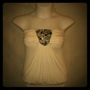 Ivory wet seal blingy top