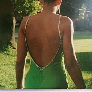 Evening gown/ prom dress. Open back with diamonds.