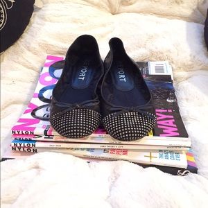 Black Studded Flats