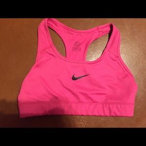 Pink Nike sports bra