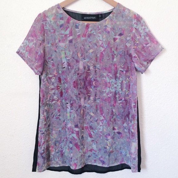 Minkpink technicolor pastel sheer top