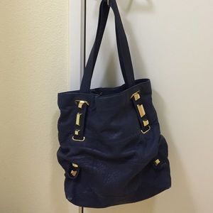 Vince Camuto Studded Leather Navy Blue Tote