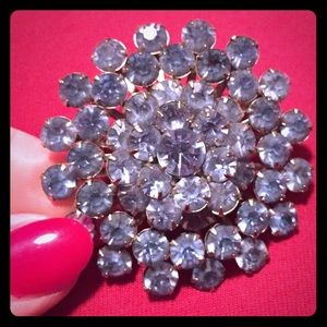 1950's vintage baby blue rhinestone brooch