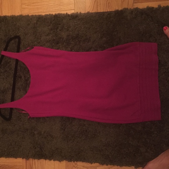 DVF pink fitted dress with hem detail