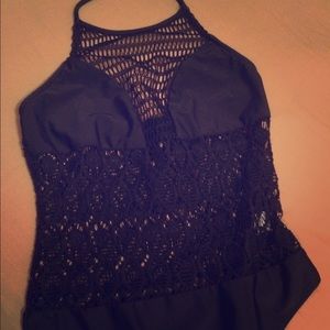 Black mesh bodysuit