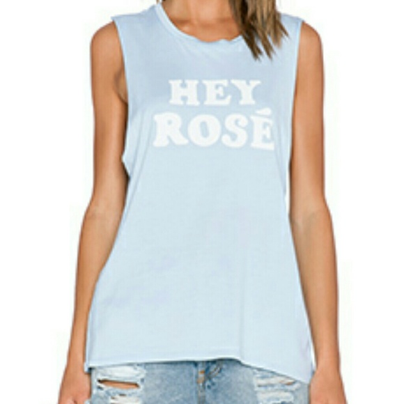Mate the label "hey rose" blue tank/NWOT